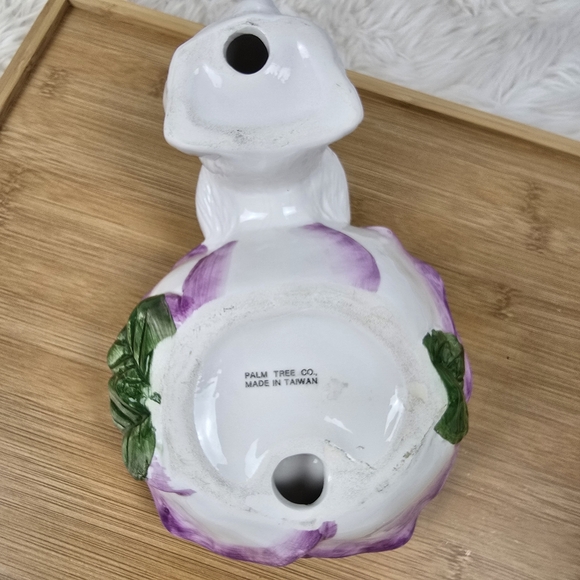 Ceramic Bunny with Attached Dish Vintage - Picture 9 of 15